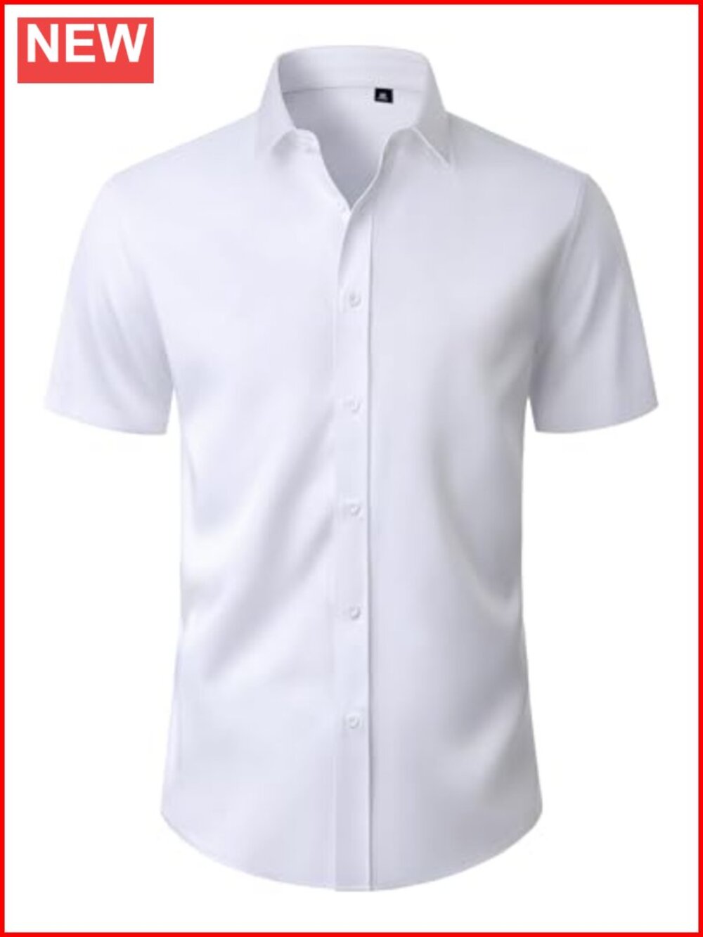 Men's Short Sleeve Button Down Stretch Dress Shirt Stain Shield Business Casual